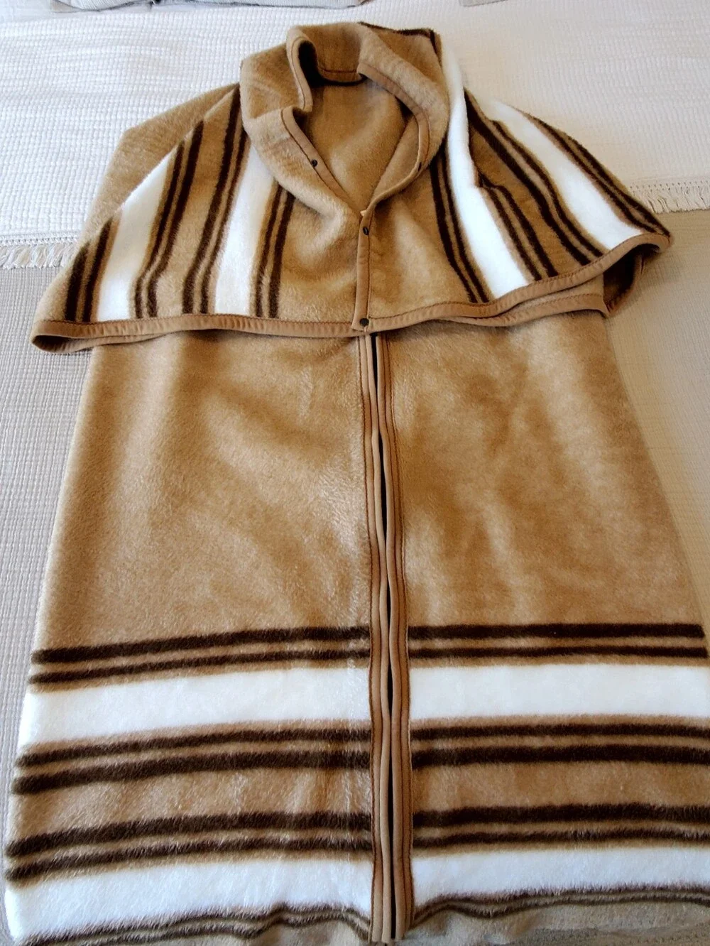 Vtg Biederlack West Germany Cuddle Wrap Sleeping Bag Blanket Brown/Tan EUC